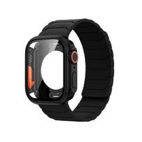 Dėklas+Dirželis Apple Watch Juostai 45mm 44 41 42 40mm Silikoninė Apyrankė Iwatch Series 3 4 5 6 Se 7 8 9 10 Pakeisti į Ultra Dėklą 41mm black