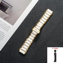 18 mm keraminis dirželis Huawei Watch GT6 GT5 GT4 41mm GT5 Pro 42mm Laikrodžiui. Patvarus metalinis drugelio sagtelės apyrankės keitimas Watch GT5Pro 42mm auksas