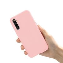 OPPO Realme 6 Pro dėklas Skystas silikonas Matinis buferis Telefono galinis dangtelis OPPO Realme 6 Pro dėklui Realme6 Realme 6 Pro 6i dangtelis Realme 6 Pro šviesiai rausvos spalvos