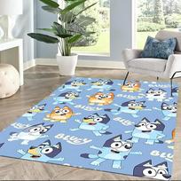 Bluey žaismingi draugai kvadratiniai kilimai yra puikus pasirinkimas svetainėms, miegamiesiems, namų dekoravimui ir kaip dovanos. 80cmx120cm