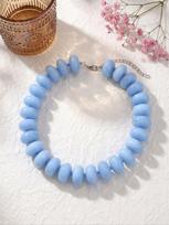 Bohemian Fashion Casual Dopamine Resin Bead Necklace Charms Chunky Jewelry Suitable for Women Daily Vacation Wear gray
