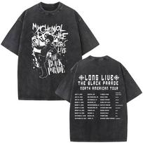 My Chemical Romance Long Live The Black Parade  Tour Prekės Išskalbti Marškinėliai Vyrams Moterims Gotikiniai Punk Grupės Per dydžio Marškinėliai S gray