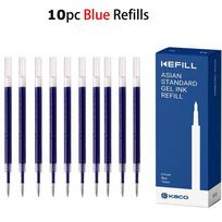 Kaco PURE spalvoto rašalo gelinio rašiklio rinkinys, 0,5 mm, 10 vnt., netepliojantis, nepraduria popieriaus, estetiški spaudžiami rašikliai, mielos kanceliarinės prekės, biuro ir mokyklos reikmenys blue