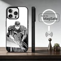 Berserk Guts Karštas Anime   Telefono dėklas iPhone17,16,15,14,13,12,11 Plus,Pro, Magnetinis su Magsafe Belaidžiu įkrovimu iPhone17Pro black