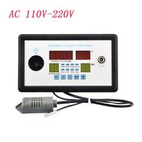 W9005 Egg Controller Incubator, Multifunction Automatic Temperature Humidity Control AC110-220V / DC 12V Thermostat Incubation AC 110-220V black