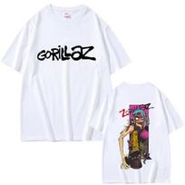 Gorillaz Grupės Marškinėliai Vyrams Moterims Hip Hop Rock Mados Per dydį Gatvės apranga Moteriški Aukštos Kokybės Minkštos Medvilnės Trumpomis Rankovėmis Marškinėliai M įvairiaspalvis