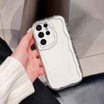 Skaidrus banguotas minkštas TPU dėklas, skirtas Samsung Galaxy S26 S25 S24 FE S22 S23 Plus Ultra A17 A37 A57 A16 A56 A36 A55 A15 Galaxy A53 5G