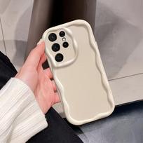 Skaidrus banguotas minkštas TPU dėklas, skirtas Samsung Galaxy S26 S25 S24 FE S22 S23 Plus Ultra A17 A37 A57 A16 A56 A36 A55 A15 Galaxy A36 5G gray