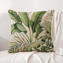 Klasikinė palmių lapų pagalvės užvalkalas Natūralus linas Ekologiškas audinys Dvispusis spausdinimas Sofa Namų dekoras Dovana Pagalvės užvalkalas 30X30cm beige