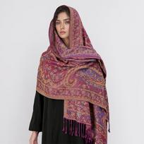 Paisley pashmina skara moterims žakardinė su kaštainių raštu gėlėtos briaunos moteriški kutuoti pledai etninės skaros 70x190cm brown