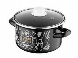 Emaliuotas puodas Emalia Pleszew Kitchen Black 3l, 18cm