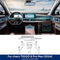 TPU apsauginė plėvelė Chery Tiggo 7 Pro 2021-2025 interjerui, atspari įbrėžimams, skaidrus lipdukas For 8Pro Max LHD juoda
