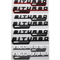 2 vnt. BITURBO 4MATIC Plus logotipas Automobilio emblema Sparno ženklelis Lipdukas Mercedes Benz AMG C43 E43 GLE43 GLC43 W204 W203 W211 W205 X253 SL6 Gloss Black (2pcs)