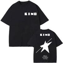Rock Band Viktor Tsoi Kino Saulės Vardas Albumas Marškinėliai Aukštosios Gatvės Mados Tendencija T-shirt Unisex Unisex Dydžio Medvilniniai Marškinėliai 3XL black