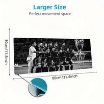 Madrido futbolo komandos pelės kilimėlis, didelis žaidimų stalo kilimėlis, neslystantis XXL pelės kilimėlis nešiojamam kompiuteriui ir planšetiniam kompiuteriui, Mini PC žaidimų kilimėlis su apsiūtais kraštais 30cmx80cm(11.8x31.5inch)