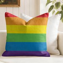 Homoseksualus Vaivorykštės Vėliavos Pagalvės Užvalkalas Ekologiškas Lino Pagalvei Dvispusis Spaudinys Kvėpuojantis Patvarus Užtrauktukas Namų Dekoras Dovana 30cmx30cm(12x12Inch)