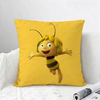 Animacinio filmuko bitė Maja pagalvės užvalkalas Natūralaus lino pagalvės užvalkalų rinkinys Visapusiška dekoracija sofai, miegamajam, kėdei 30cmx30cm(12x12Inch) yellow