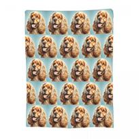 Cute Cocker Spaniel Dog Animal Blanket Soft Warm Flannel Throw Blanket Bedding for Bed Living room Picnic Travel Home Sofa 100x125cm (40x50inch)