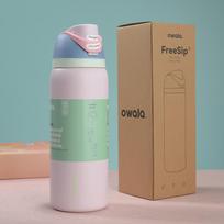 Owala vakuuminė nerūdijančio plieno sportinė gertuvė su rankena ir šiaudeliu - 32oz/24oz 24oz šviesiai rausvos spalvos