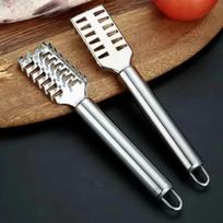 Stainless Steel Fish Scale Knife with Serrated Blade, Double Row Fish Scale Planer, Descaling Knife, Kitchen Fish Cleaning Tool
