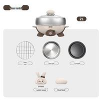ERNTE Ongte Multifunctional Electric Hot Pot for One — Compact Cooking & Steaming Pot for Instant Noodles gray
