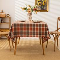 Rudens languotas staltiesė, britiško retro stiliaus valgomojo staltiesė, tinkama restoranui, svetainei ir kavos staliuko užvalkalui. 54*72inch(137cm*183cm） brown