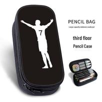 Cross-border C Ronaldo World Cup Large Capacity Student Pencil Case Cross-border Partition Style gray