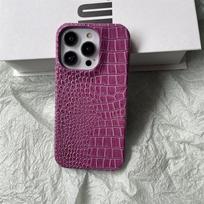 European and American crocodile leather pattern for iPhone16 mobile phone case half pack 15promax solid color 14 retro 13/12/11 apple 13pro