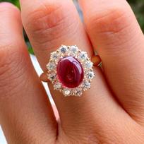 New Imitation Natural Garnet Ring, Fashionable Gold-plated Ruby Jewelry for Women no. 9