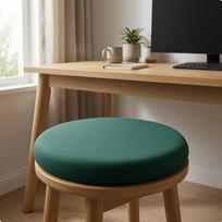 Memory Foam Chair Pad Pressure Relief Round Seat Cushion BodyContouring Support Circular Stool 35x35cm_Ice Silk-dark Green gray