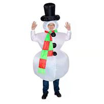 Aukščiausios kokybės Kalėdinis pripučiamas Kalėdų Senelio kostiumas vakarėliui, cosplay Snowman Adult white
