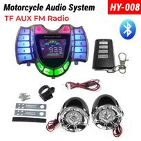 HY-008 Bluetooth Motorcycle Stereo Speaker Audio System Waterproof Handsfree TF AUX FM Radio USB Fast Charger vandens mėlyna spalva