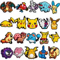 20/27/47 vnt. rinkinys Mielos Charmander, Eevee, Charizard figūrėlės, Cocco avalynės pakabukai, Pasidaryk pats sagčių aksesuarai, PVC animacinis dekoras, Dovana yellow