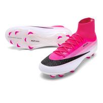 Cross-Border 17 High-Top Football Shoes with Long Spikes for Men, Women, and Children - Ideal for Artificial Turf Training 36 white