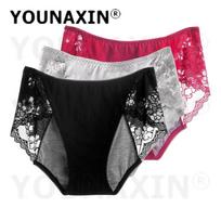 3 Pieces Women's Menstrual Underwear Leak-Proof Period Hygienic Pants Ladies Breathable Briefs S gray