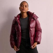 Winter Thickened Solid Color Hooded Padded Jacket, High-end Warm Casual Cotton Coat For Women, European & American Style Outerwear M bordinė