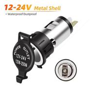 Automobilio variklio žiebtuvėlio įkroviklio lizdas 12V-24V 120W maitinimo kištuko lizdas plastikinis motociklų automobilių sunkvežimių maitinimo lizdas laiveliams traktoriams Without Fuse Cable black