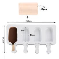 4/8 ląstelių Magnum silikoninė forma Silikoninė ledų formelė Ledinukų formelės „Pasidaryk pats“ ledų formelė Ledo pagaliukų gaminimo formelė Ledo padėklas Large