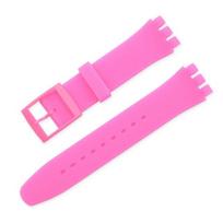 Silikoninė apyrankė skirta Swatch laikrodžio apyrankei 12mm 16mm 17mm 19mm 20mm vandeniui atspari guminė riešo apyrankės priedai su įrankiais 19mm pink