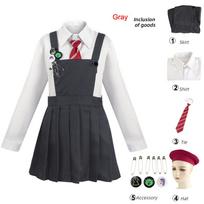 Anime filmas Roaldas Dahlas Matilda, muzikinė suknelė Cosplay kostiumas mergaitei JK uniforma, sijonas, sijonas, kepurė, kaklaraištis, sagė vakarėliui Karnavalui Helovinui 140/XXS white