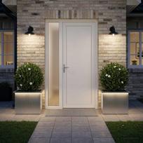vidaXL Sodo vazonas su LED 2 vnt. Sidabrinė 40 x 60 x 40 cm, Sidabro