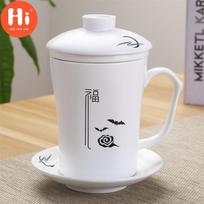 Kūrybingas paprastas filtruotas keraminis puodelis vienam asmeniui Kung Fu biuro vandens puodelis su dangteliu arbatos rinkinys buitinis W te porcelianinis arbatos puodelis dovana white