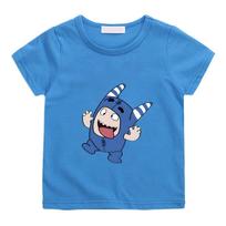 Oddbods Mėlyni POGO Animacinis Marškinėlis 100% Medvilnė Kasdienis Vasarinis Vaikų Marškinėlis Aukštos Kokybės Patogūs Marškinėliai Berniukams Mergaitėms 110 blue