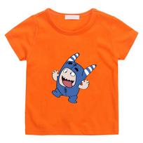 Oddbods Mėlyni POGO Animacinis Marškinėlis 100% Medvilnė Kasdienis Vasarinis Vaikų Marškinėlis Aukštos Kokybės Patogūs Marškinėliai Berniukams Mergaitėms 110 oranžinė