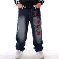 Europietiški ir amerikietiški hiphopo džinsai plius vyriški gatvės šokių skalbiniai, išsiuvinėtos laisvos laisvalaikio riedlenčių kelnės 32 gray