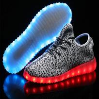 LED šviesolaidiniai batai vyrams moterims USB įkraunami šviečiantys sportbačiai vyrams šviečiantys batai sportiniai batai dydis 25-46 43 pilka