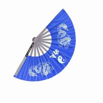 Nerūdijančio plieno Tai Chi kovos menų Kung Fu šokių praktikos treniruotės, pasirodymas „Fan Blue“. mėlyna
