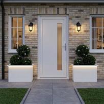 vidaXL Sodo vazonas su LED 2 vnt. Balta 40 x 60 x 40 cm Plienas, Baa