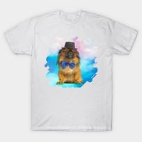 Marškinėliai Moterims Mielas Pekinas Šuo Su Peteliške Ir Skrybėle Harajuku Spaudas Kawaii Marškinėliai Vasariniai Trumpomis Rankovėmis Moteriški Marškinėliai Viršus 4XL balta
