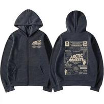 Roko grupės Arctic Monkeys muzikos turo užtrauktuku užsegami džemperiai vyrams moterims hiphopo stiliaus dideli ilgomis rankovėmis užsegami švarkai su gobtuvu M gray